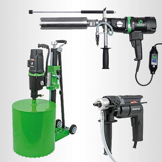 Electric Wet Diamond Core Drilling Machines - Hand-Held and Rig Mounted