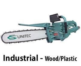 4 HP Pneumatic Chain Saw - industrial use, cuts wood and plastic