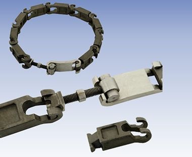 Guide chain, tightener and chain link